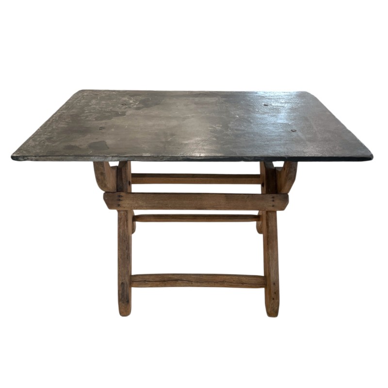 18th Century French Slate Top Trestle Table - Image 3