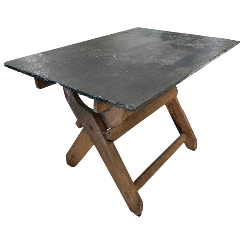 18th Century French Slate Top Trestle Table - Image 4