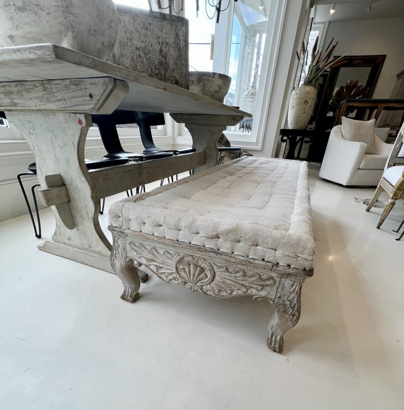 18th Century Swedish Rococo Long Bench - Image 8