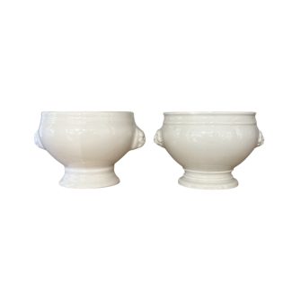 Pair of Small White Pillivuyt Porcelain Bowls