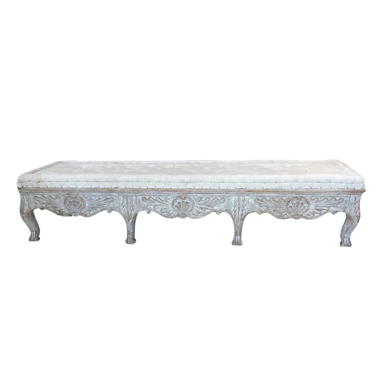 18th Century Swedish Rococo Long Bench