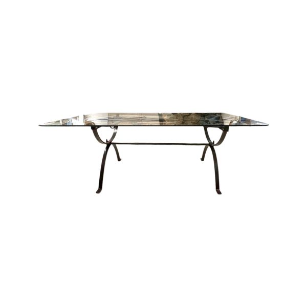 18th Century Iron Coffee Table with Glass Top