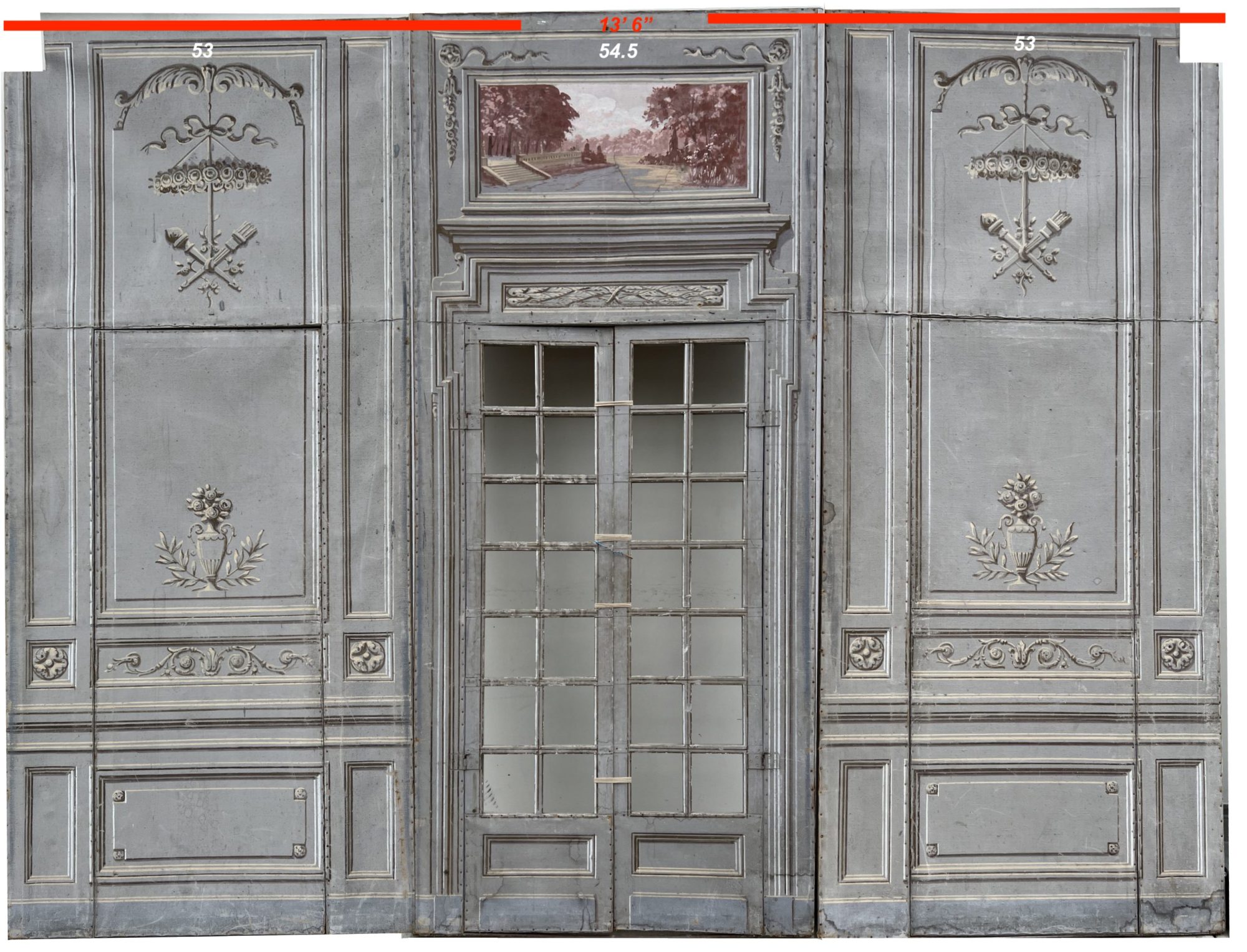 18th Century French Set of 6 Louis XVI Canvas Theater Panels - Image 4