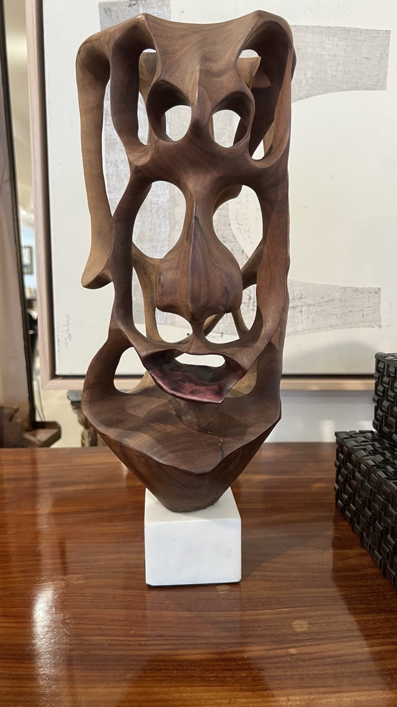 Cuban School Carved Wooden Abstract Sculpture - Image 7