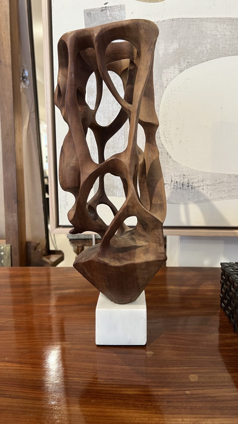 Cuban School Carved Wooden Abstract Sculpture - Image 3