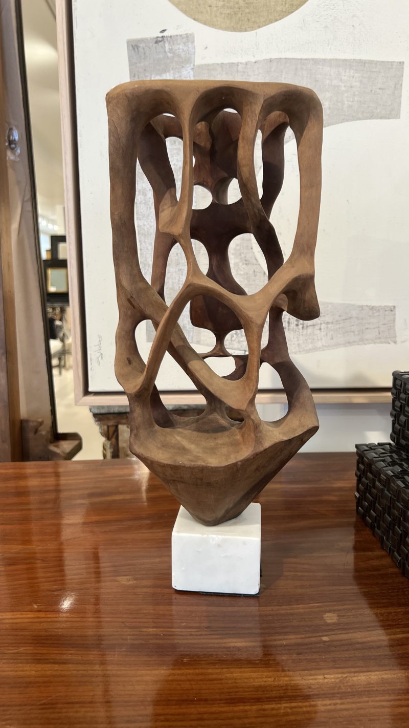 Cuban School Carved Wooden Abstract Sculpture - Image 4