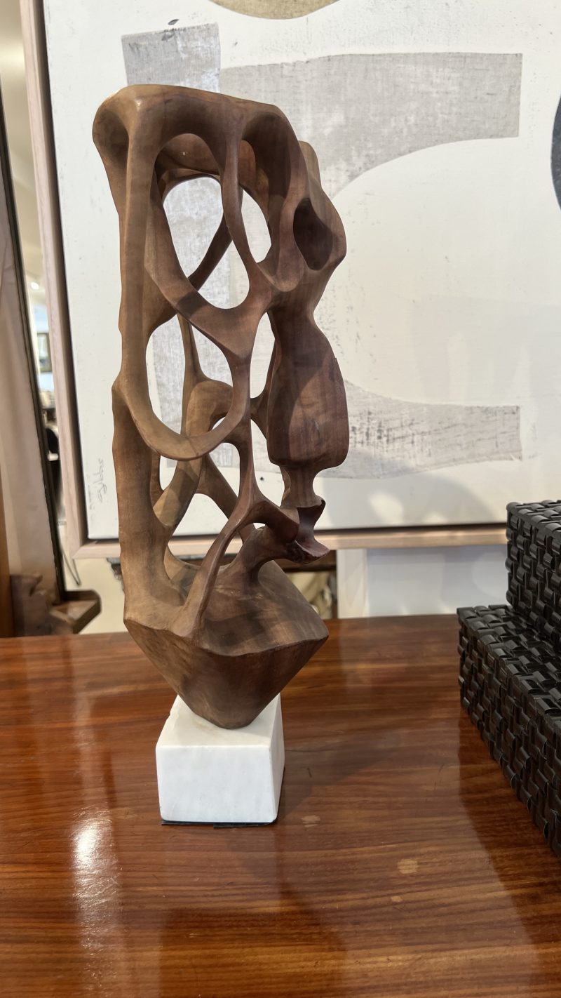 Cuban School Carved Wooden Abstract Sculpture - Image 5