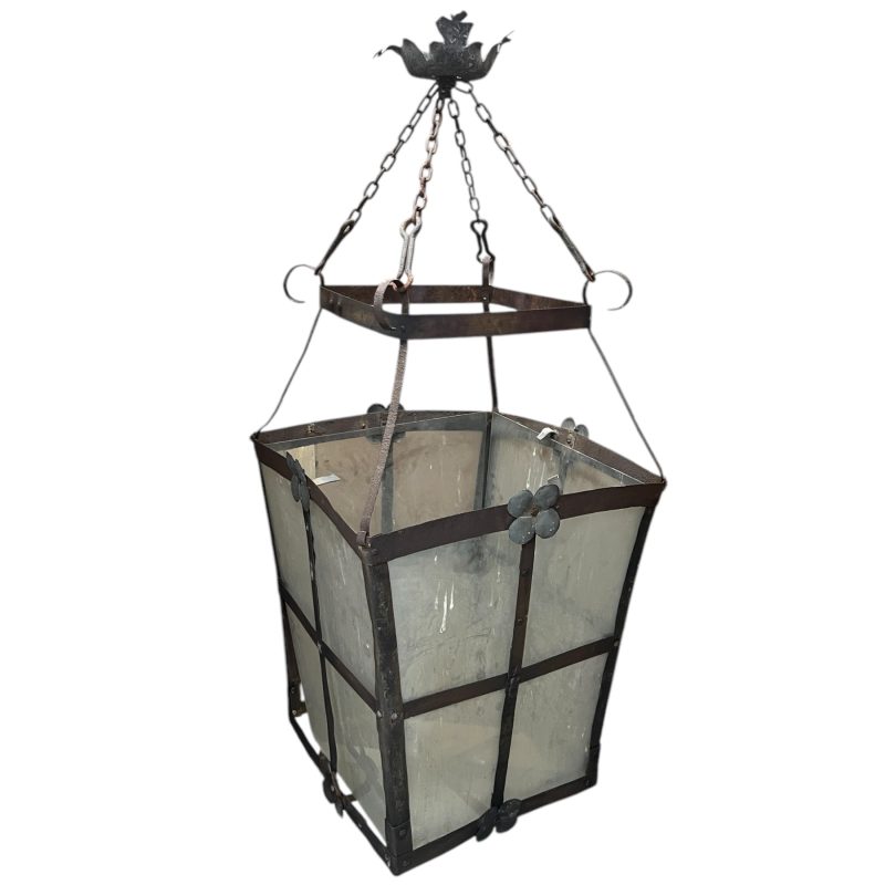 18th-19th Century Italian Large Iron Lantern from Racconigi
