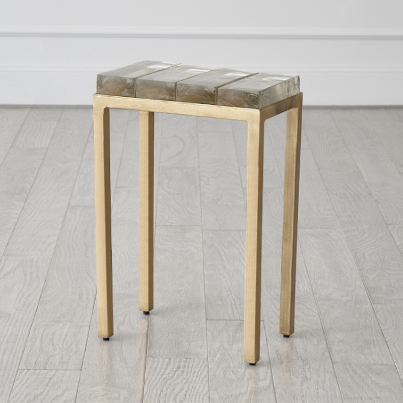 Ice 4 Block Table with Gold Base - Image 3