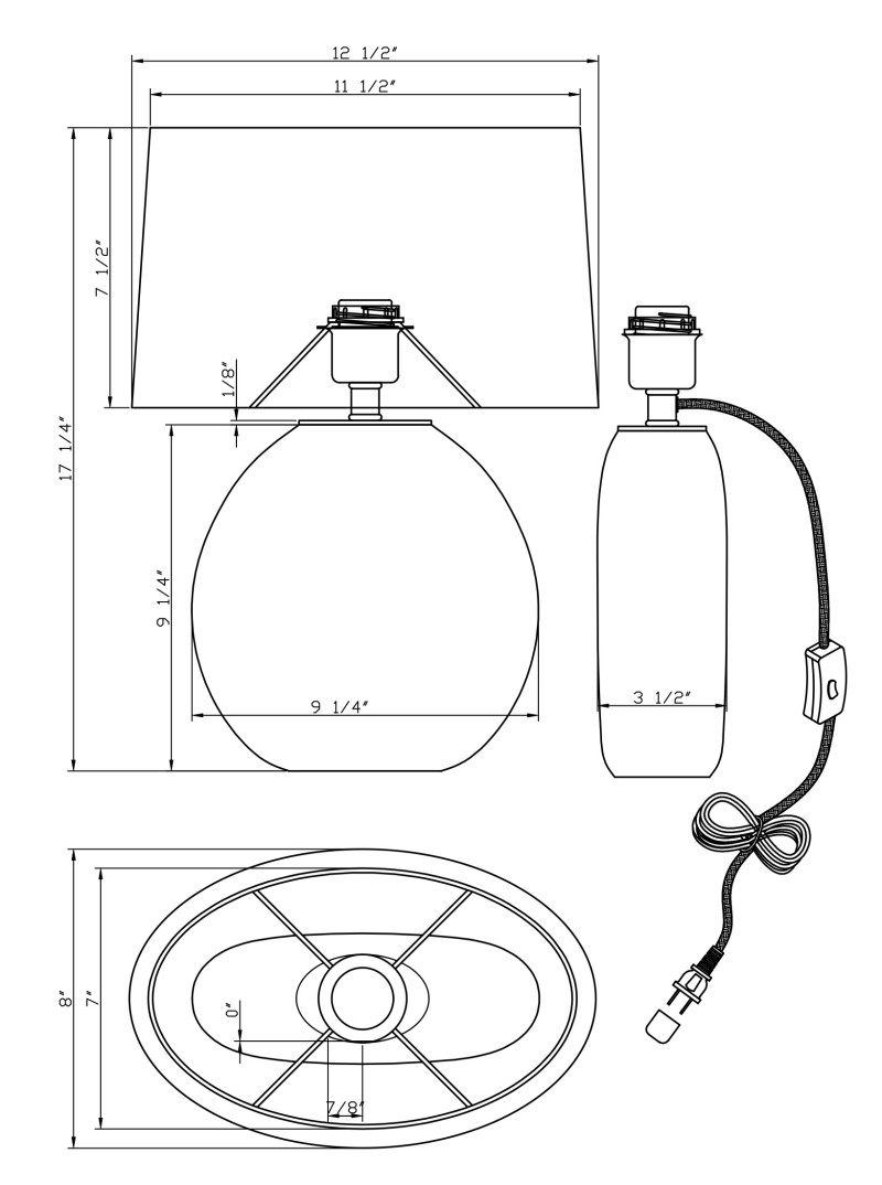 Smokey Oval Table Lamp - Image 4