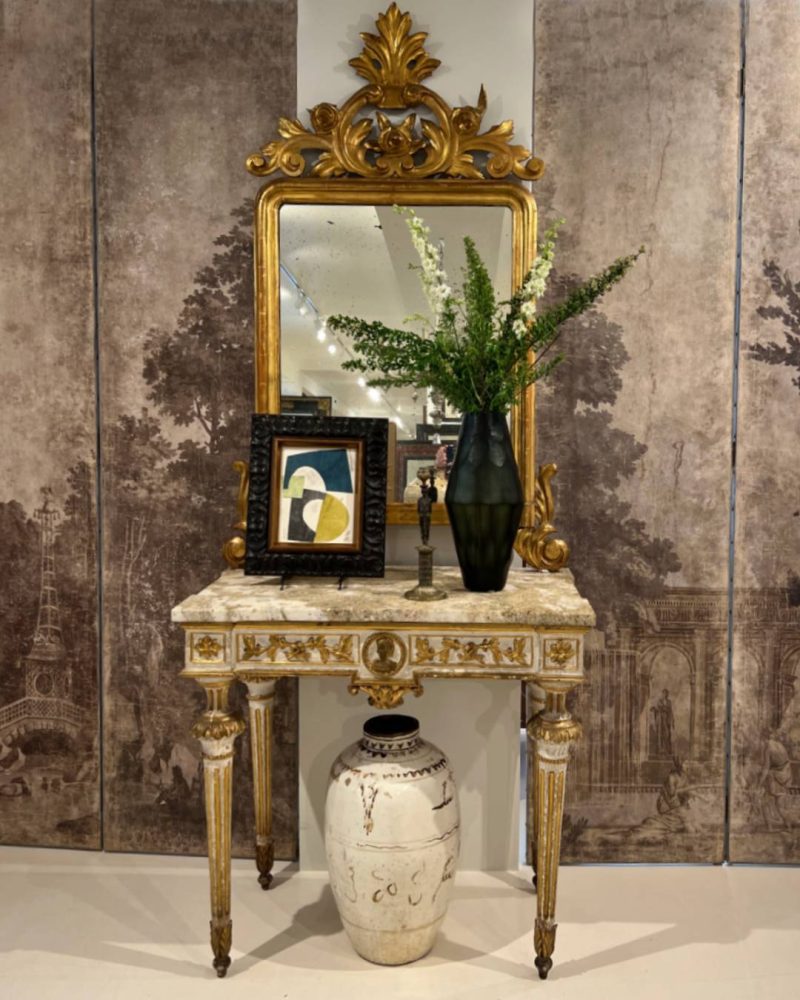 19c Italian Giltwood Console with Marble Top - Image 8