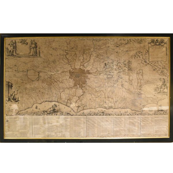 18th Century Map of Rome & Surrounding Vicinity
