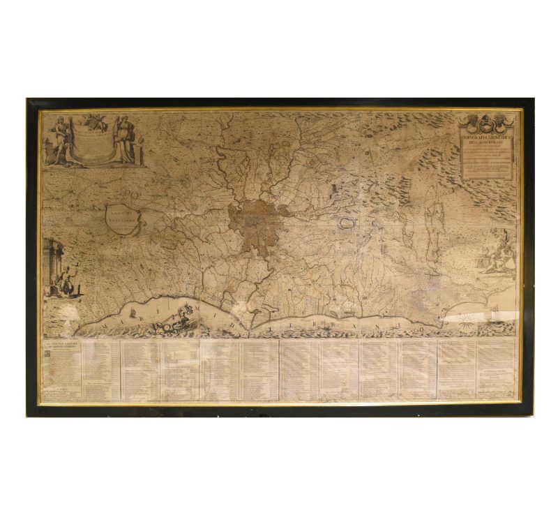 18th Century Map of Rome & Surrounding Vicinity