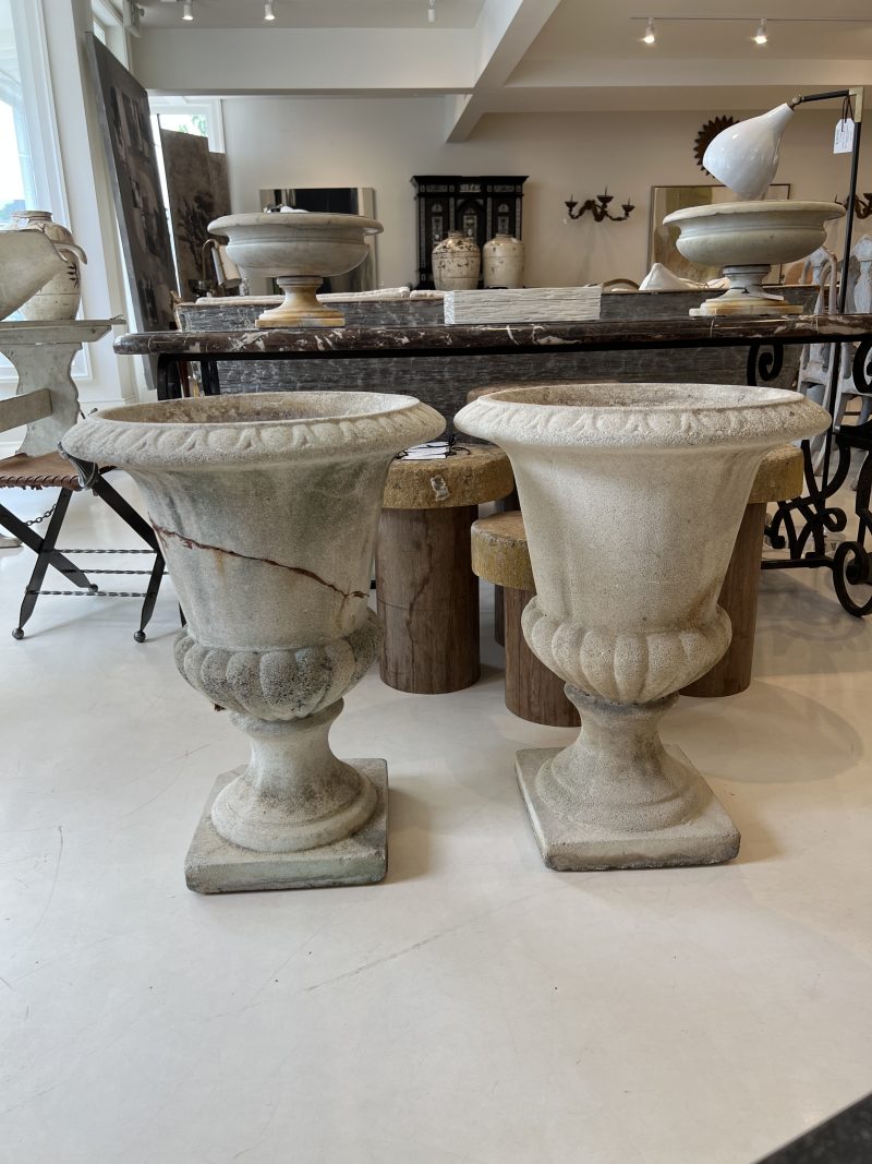 Pair of Concrete Urns - Image 2