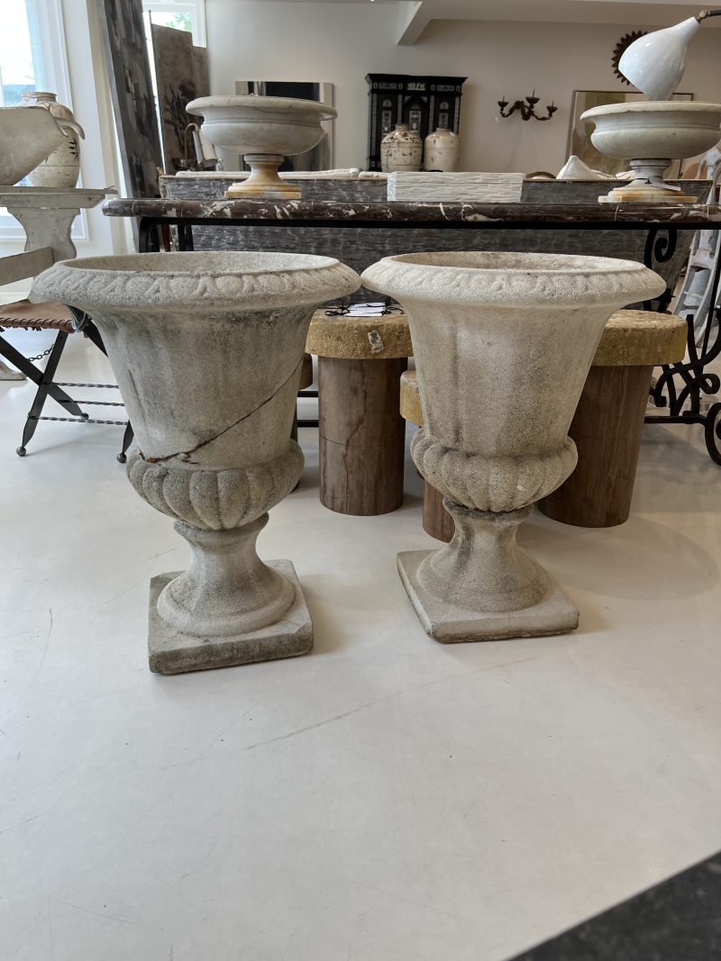 Pair of Concrete Urns - Image 3