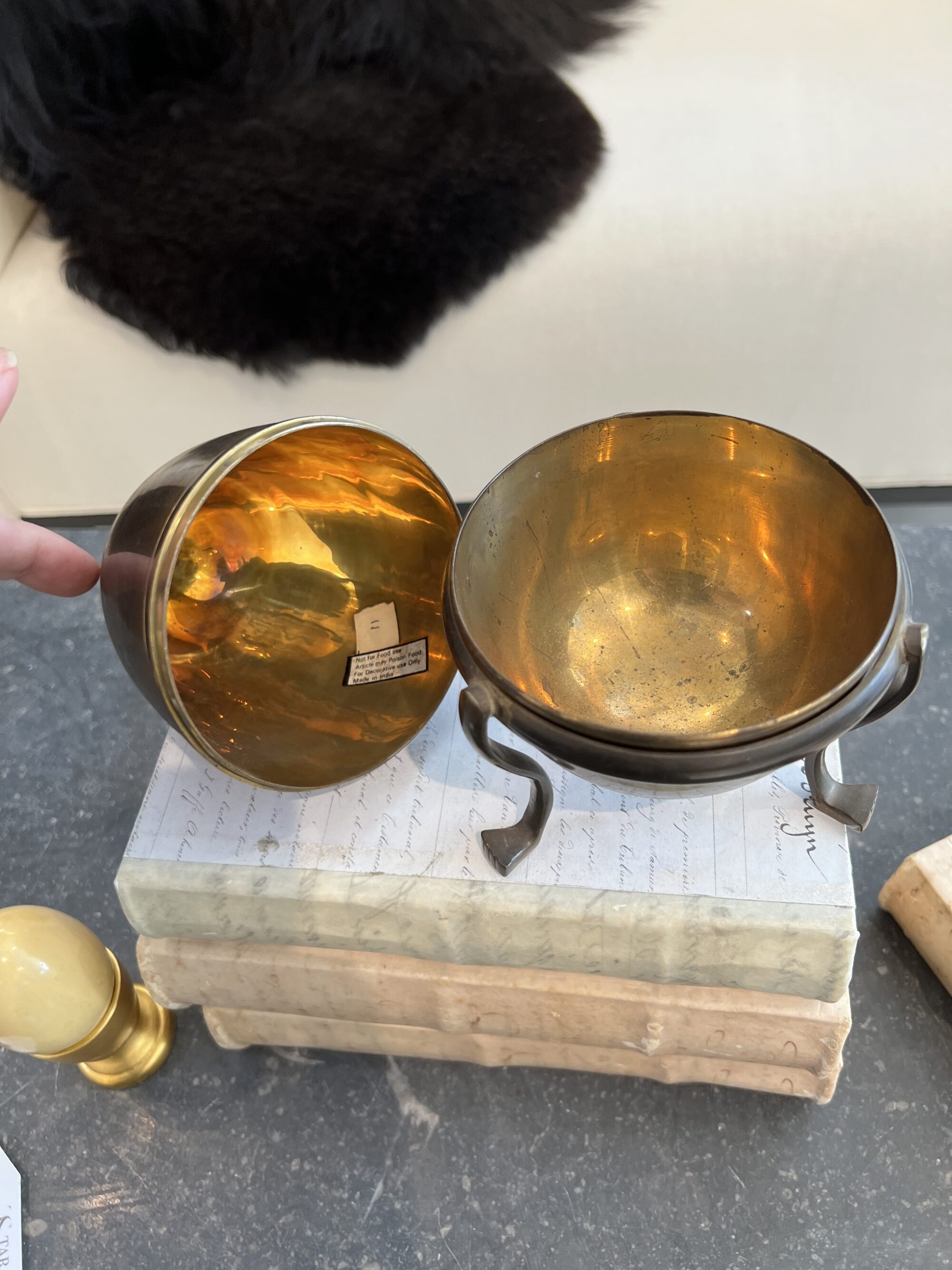 Brass Egg on Stand - Image 4