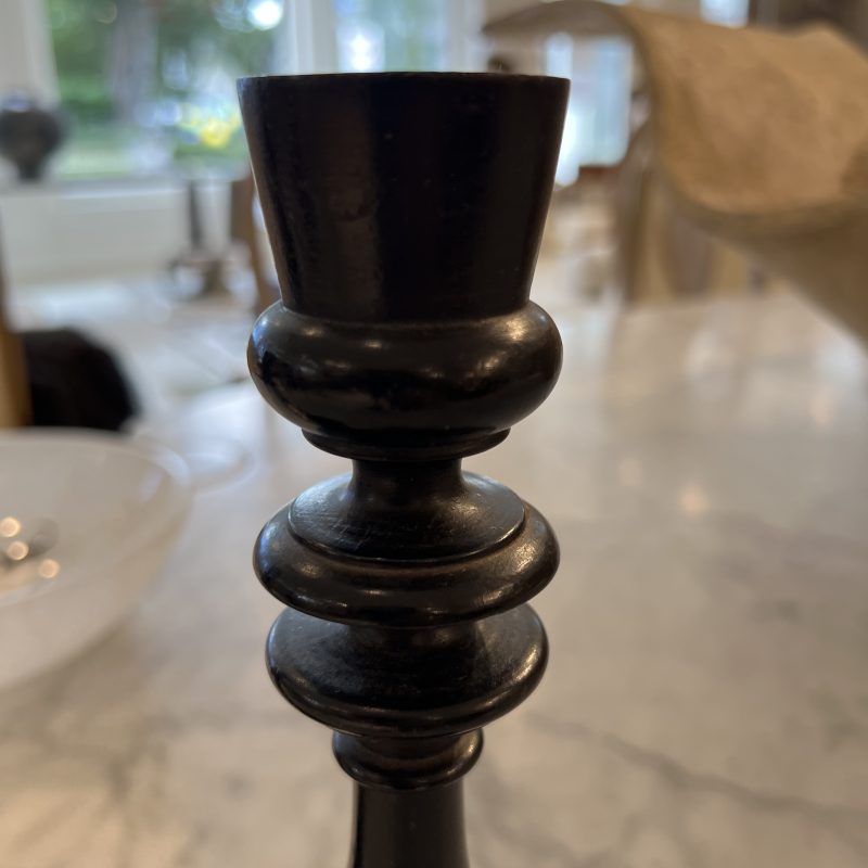 19th Century French Napoleon III Pair Black Candlesticks - Image 5