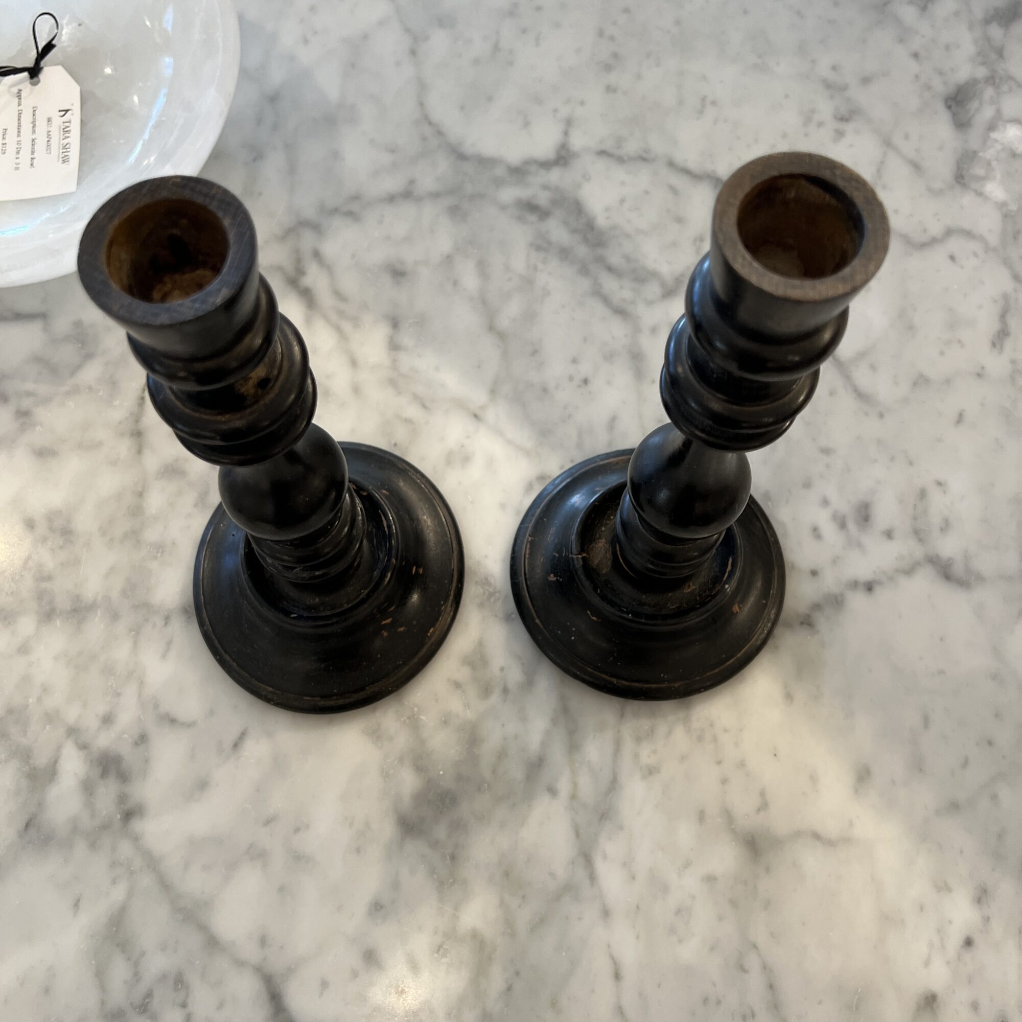 19th Century French Napoleon III Pair Black Candlesticks - Image 7