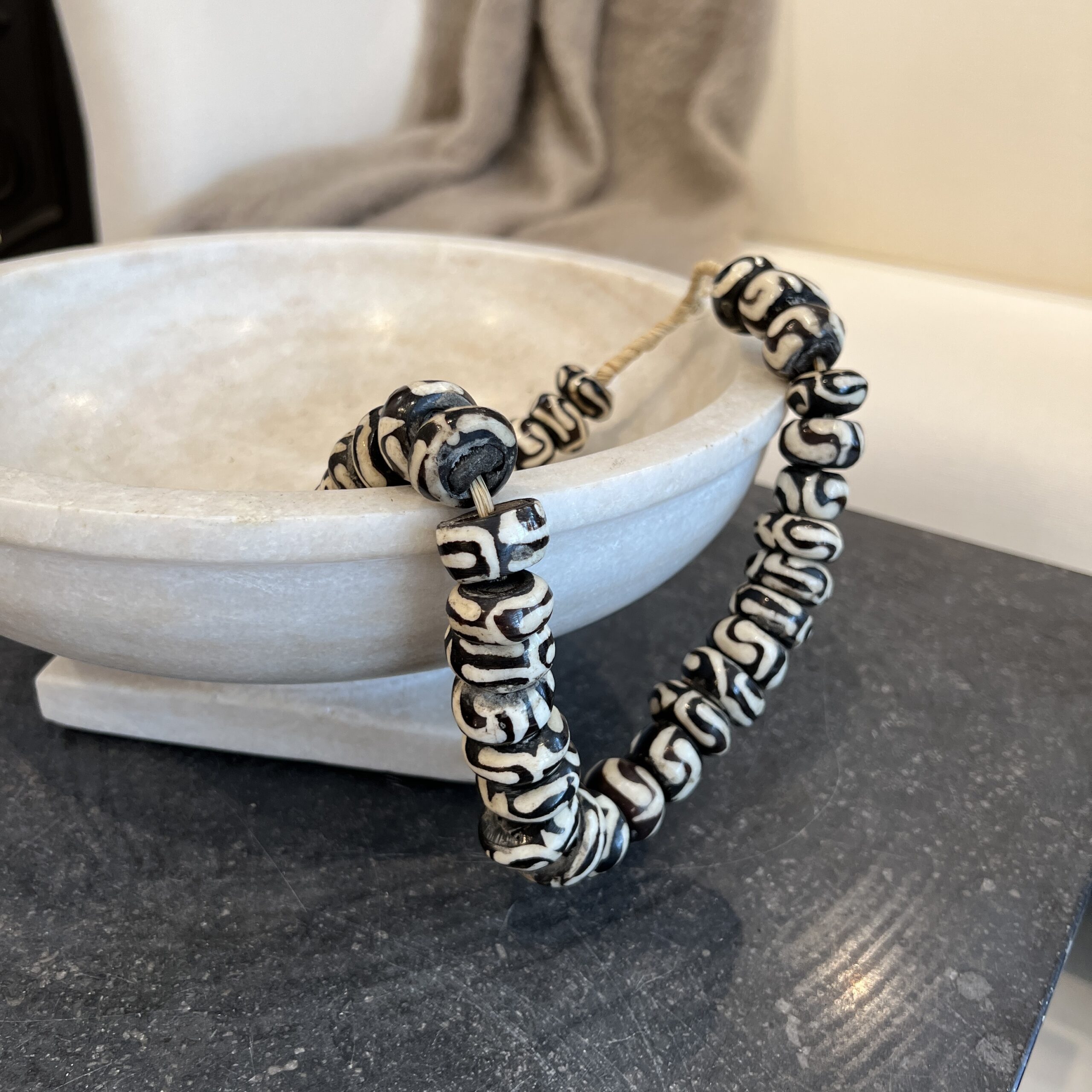 Black & White Bone Beads - Image 2