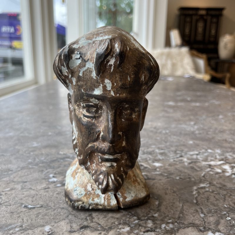 19th Century European Carved Wooden Santos Head Bust - Image 2
