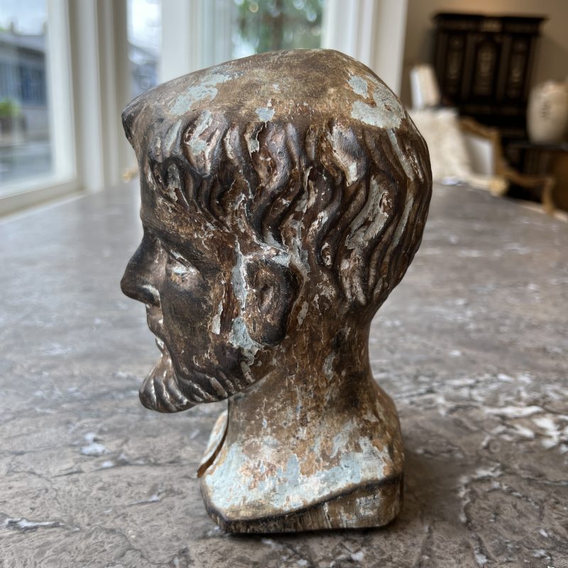 19th Century European Carved Wooden Santos Head Bust - Image 3