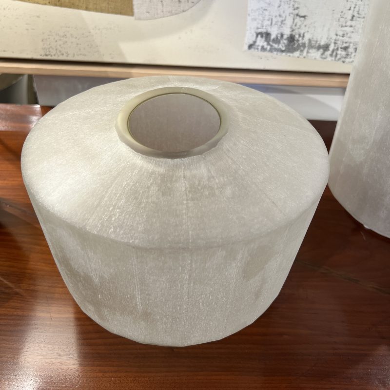 Round Hand Cut Frosted Glass Vessel - Small - Image 6