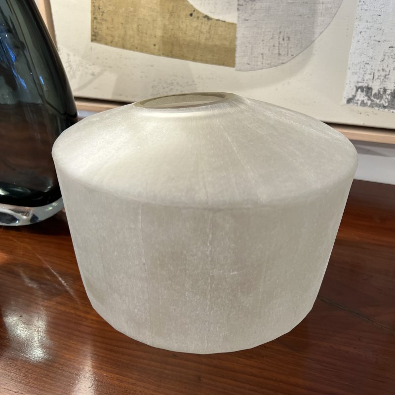 Round Hand Cut Frosted Glass Vessel - Small - Image 3