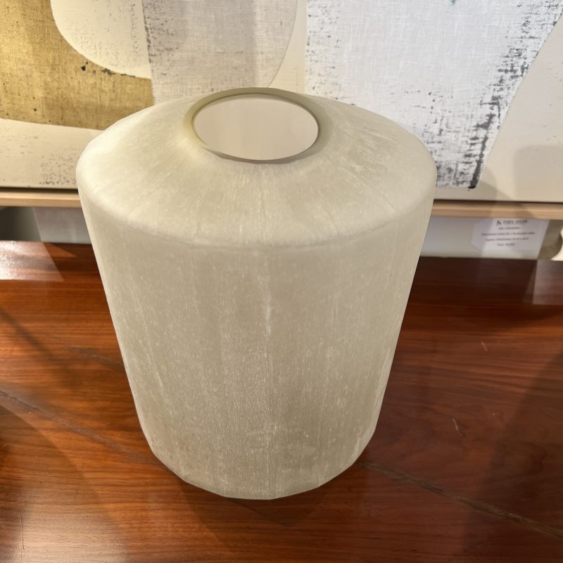 Round Hand Cut Frosted Glass Vessel - Large - Image 3