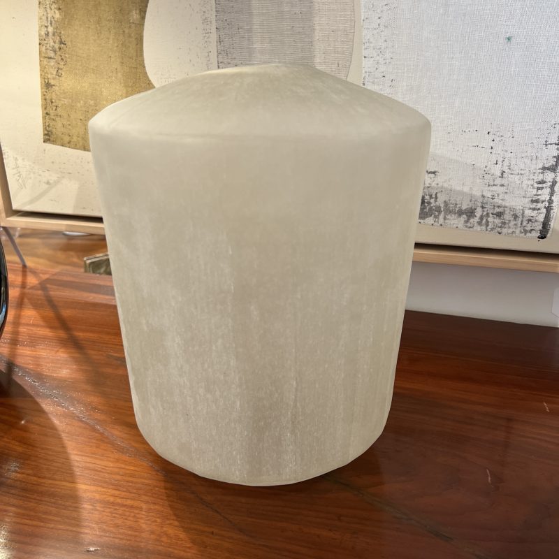 Round Hand Cut Frosted Glass Vessel - Large - Image 5