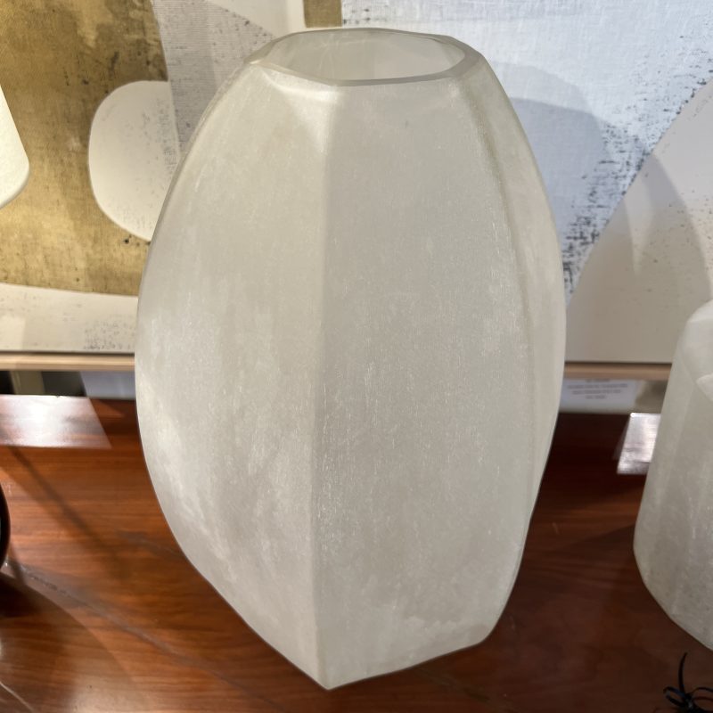 Hand Cut Frosted Glass Vessel - Image 3