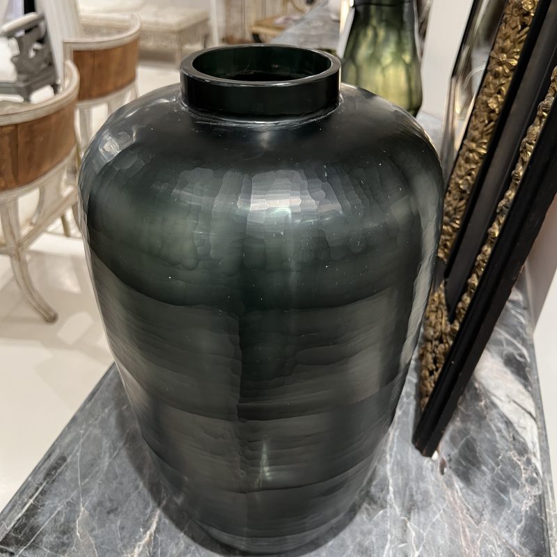 Tall Green Cut Glass Vessel - Image 5