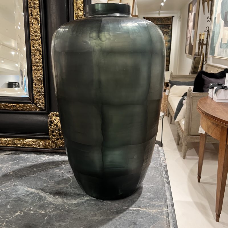 Tall Green Cut Glass Vessel - Image 6