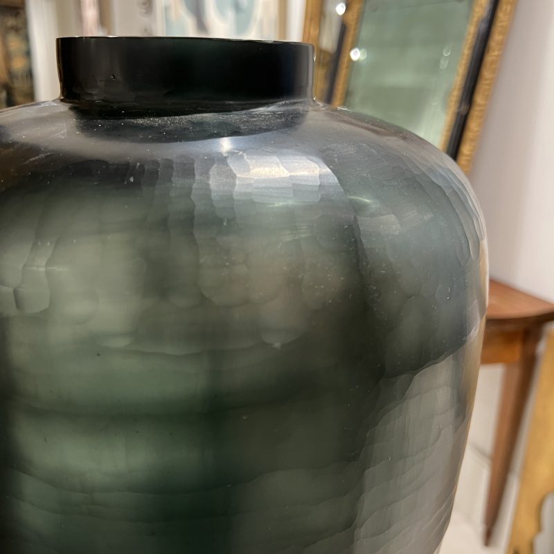 Tall Green Cut Glass Vessel - Image 7