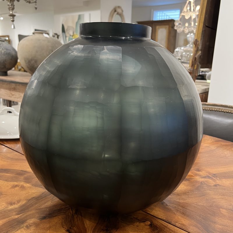 Sphere Cut Glass Vessel - Green - Image 4
