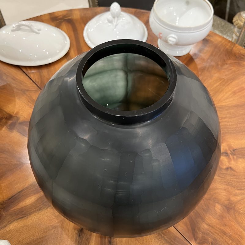 Sphere Cut Glass Vessel - Green - Image 5