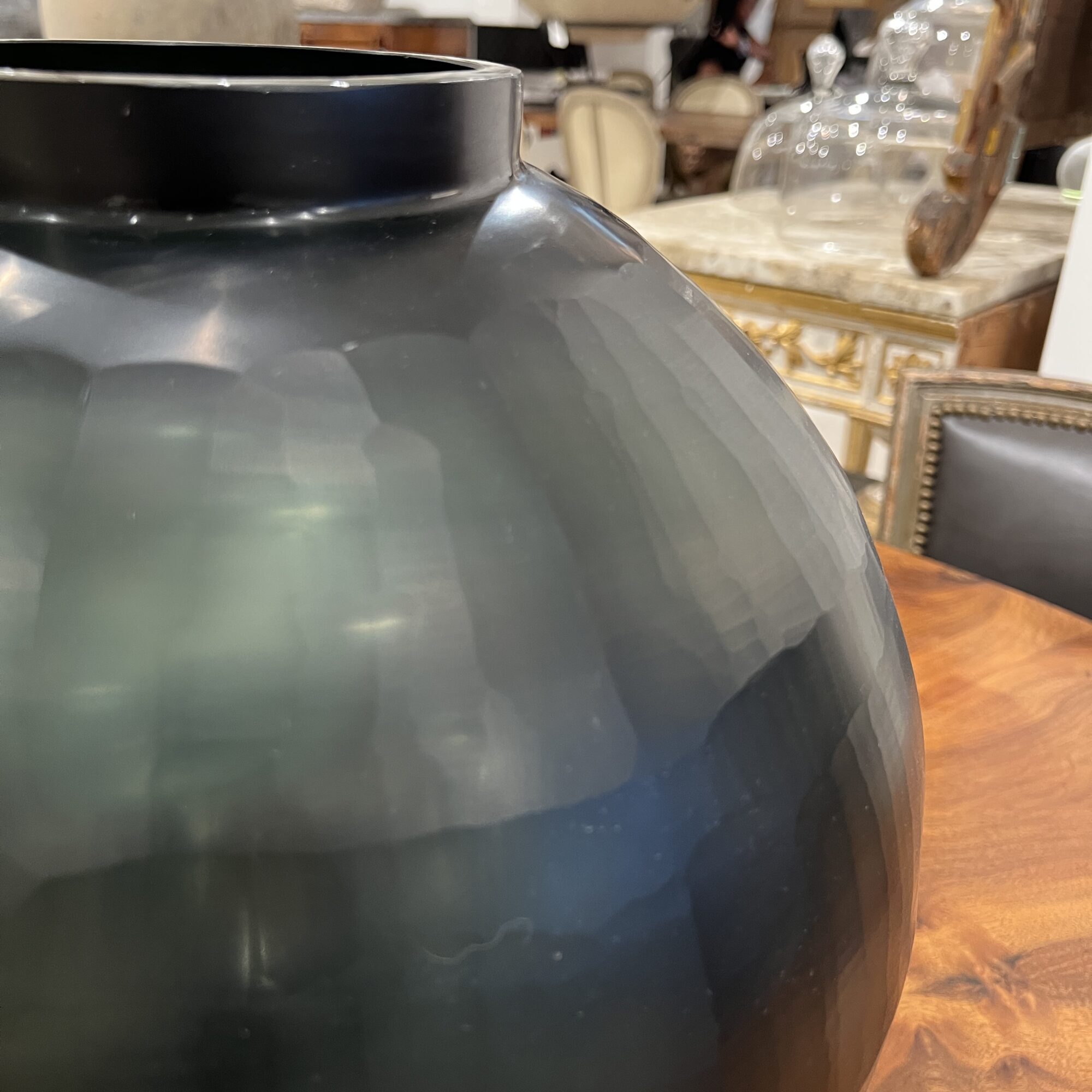 Sphere Cut Glass Vessel - Green - Image 6