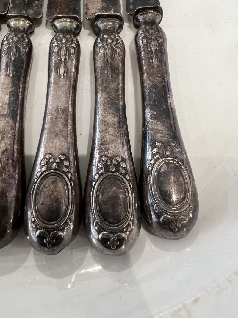 Antique Sterling Silver Dessert Knives Set of 7 - Image 4