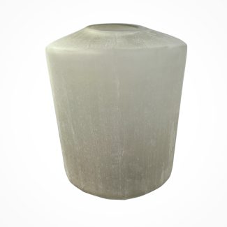 Round Hand Cut Frosted Glass Vessel - Large