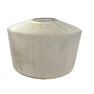 Round Hand Cut Frosted Glass Vessel - Small