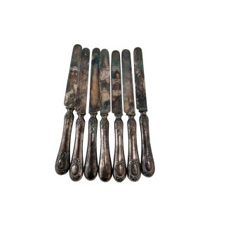 Antique Sterling Silver Dessert Knives Set of 7