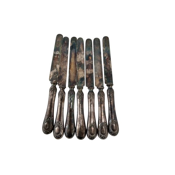 Antique Sterling Silver Dessert Knives Set of 7