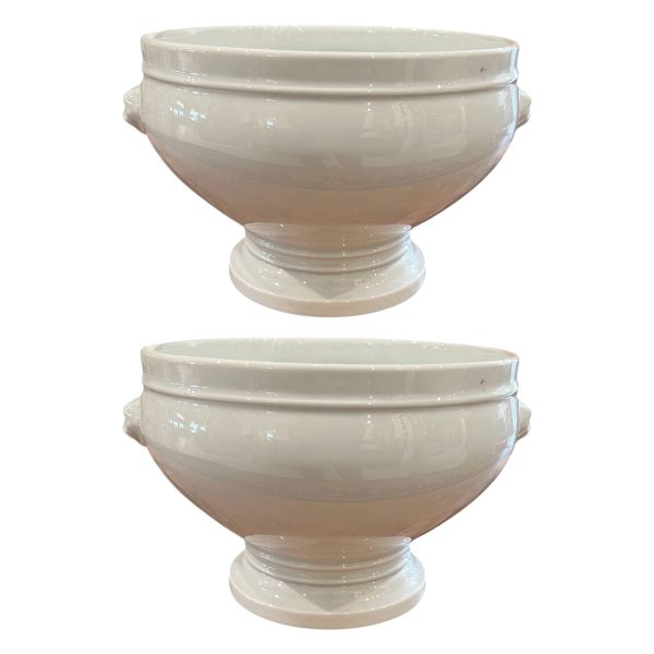Pair of White Pillivuyt Porcelain Bowls