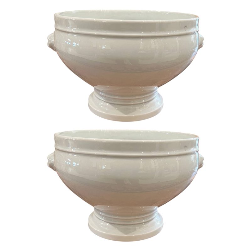 Pair of White Pillivuyt Porcelain Bowls