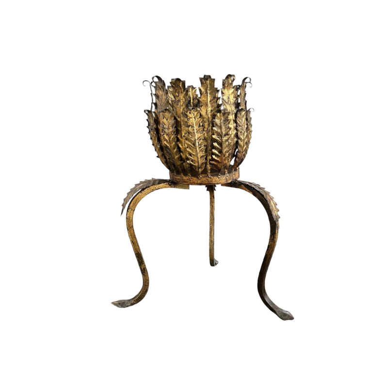 Vintage Spanish Gilded Iron Cachepot