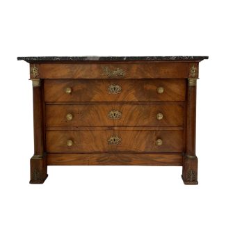 19th Century Empire Marble Top Commode