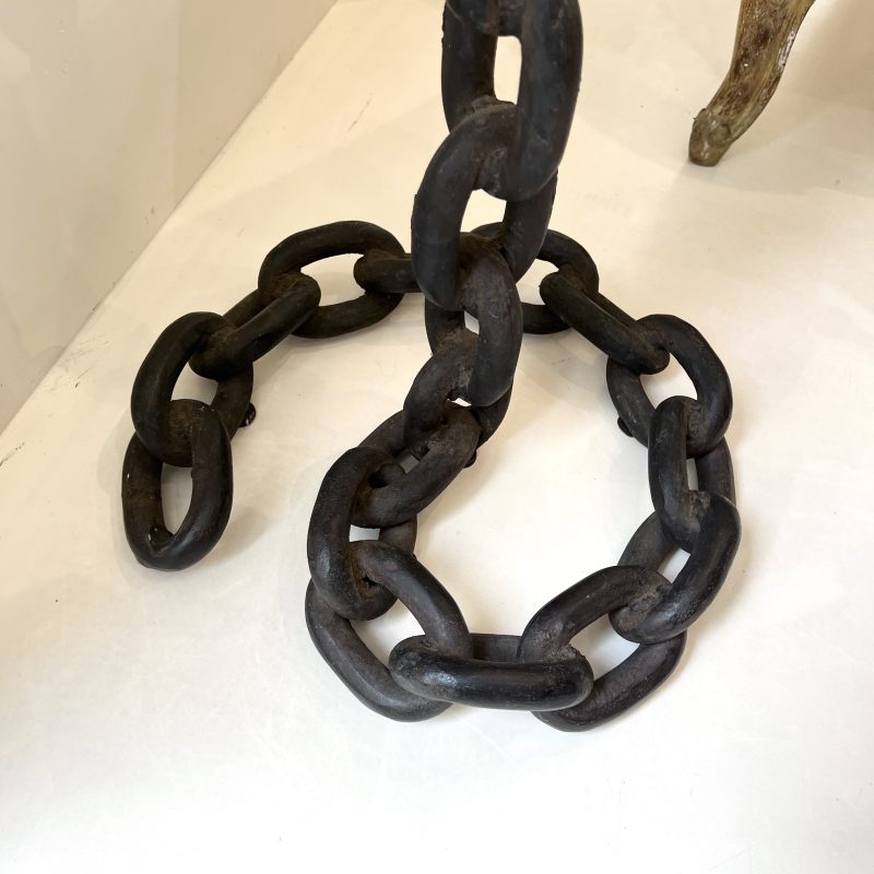20c Continental Brutalish Iron Chain Floor Lamp in Style of Franz West - Image 3