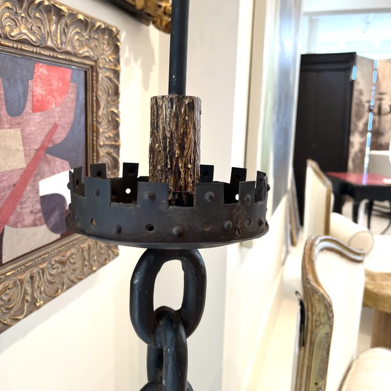 20c Continental Brutalish Iron Chain Floor Lamp in Style of Franz West - Image 4