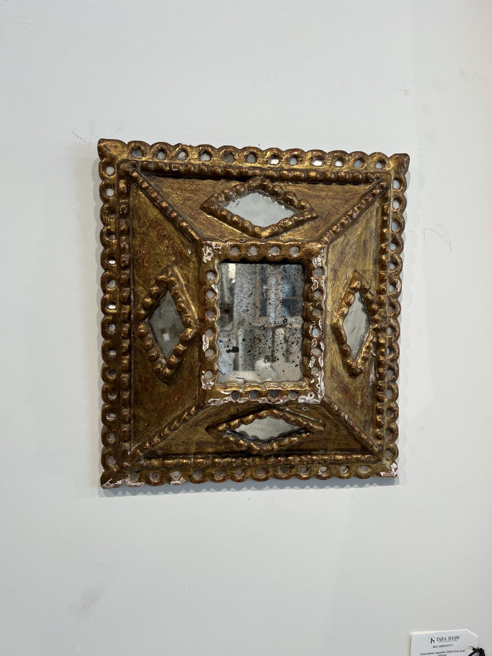 19c Spanish Giltwood Mirror - Image 2
