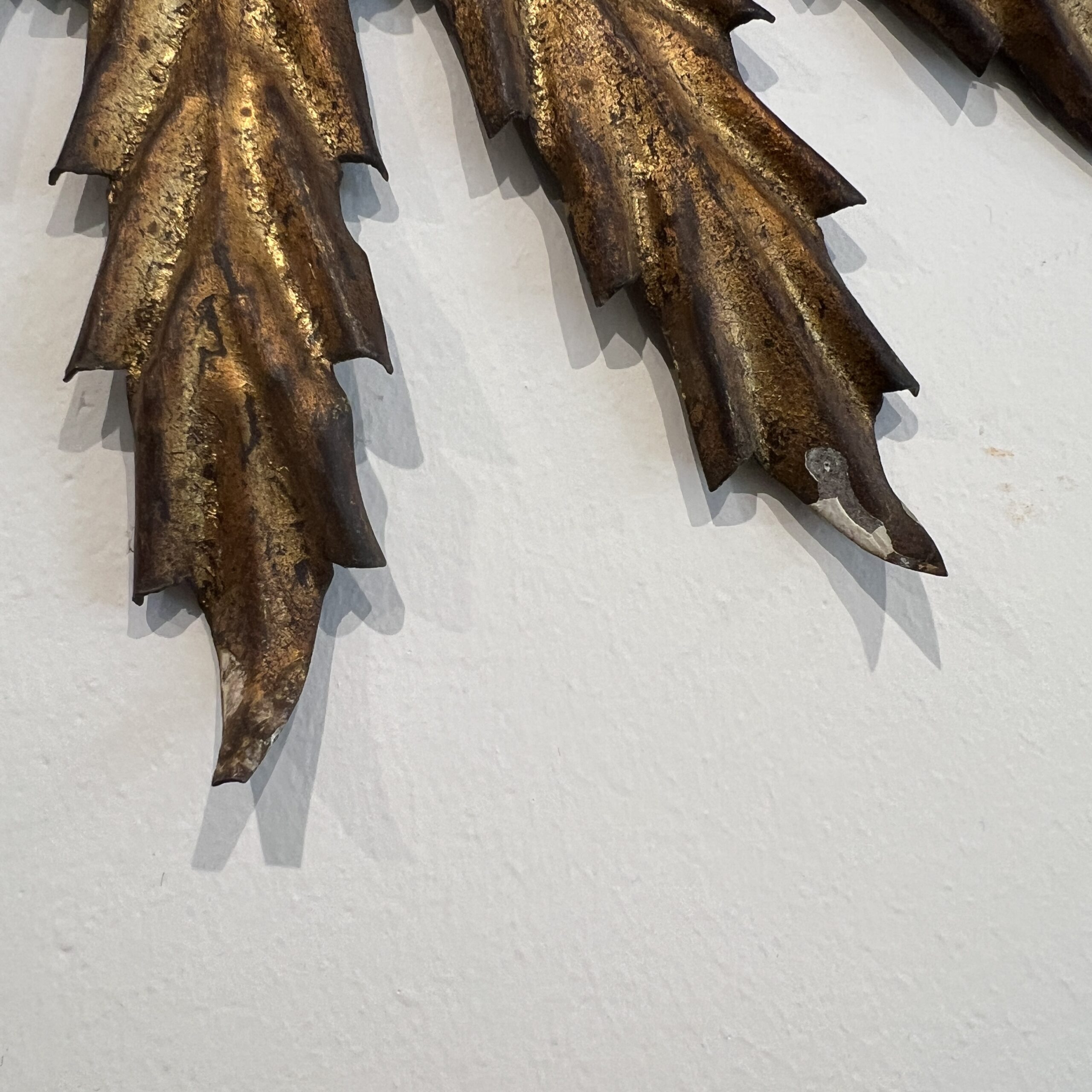 Spanish Gilded Iron Leaf Mirror - Image 4