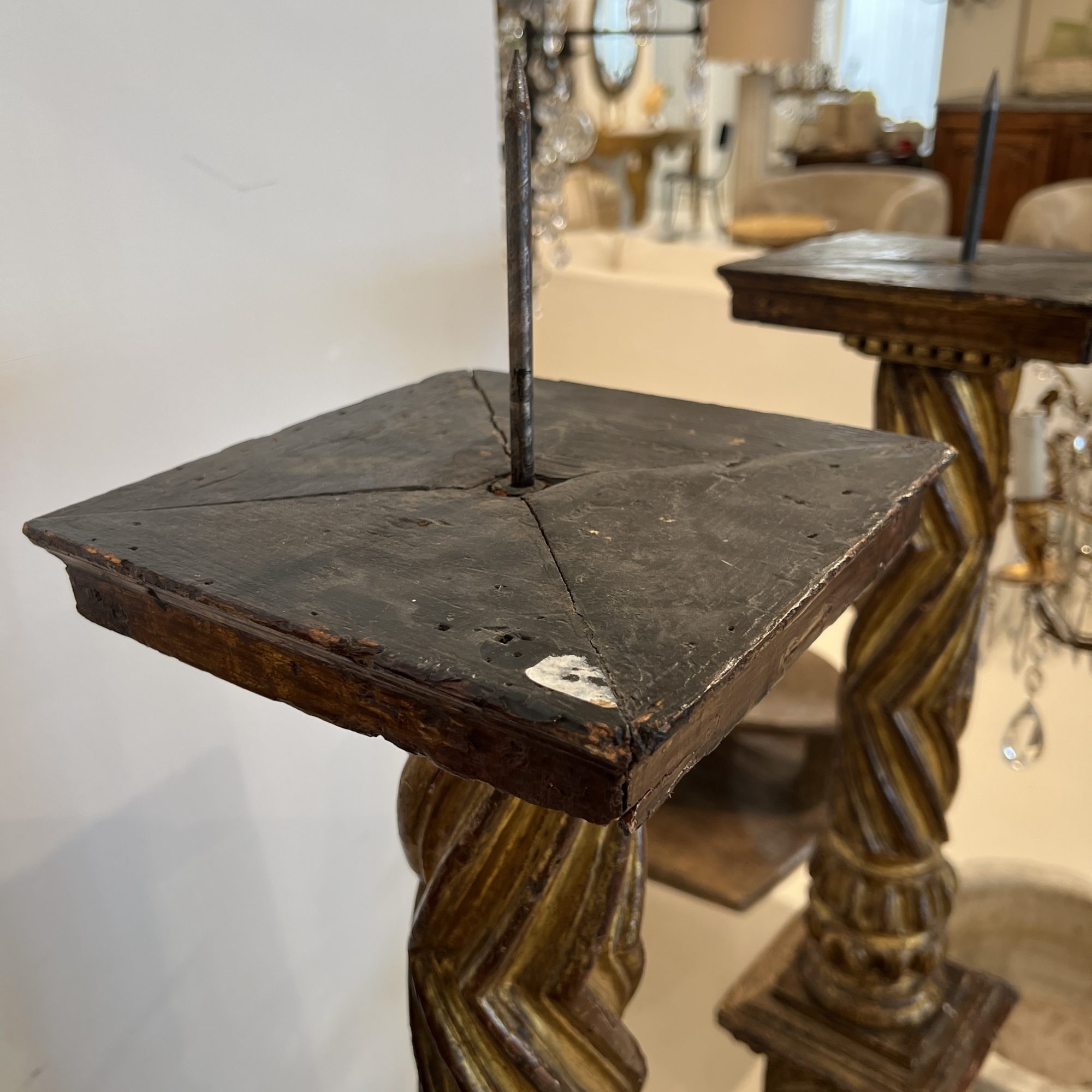 Antique Italian Column Fragment Candlesticks - Image 7